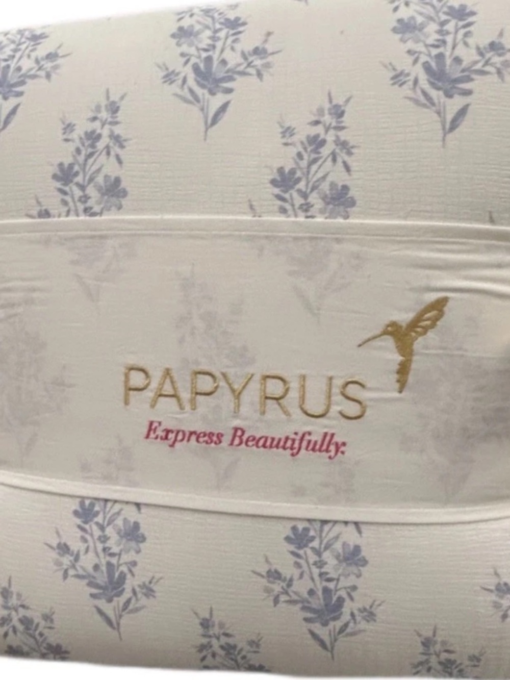 Papyrus Blue and White Cotton Gauze Full/Queen Floral Comforter Set 90”x90”